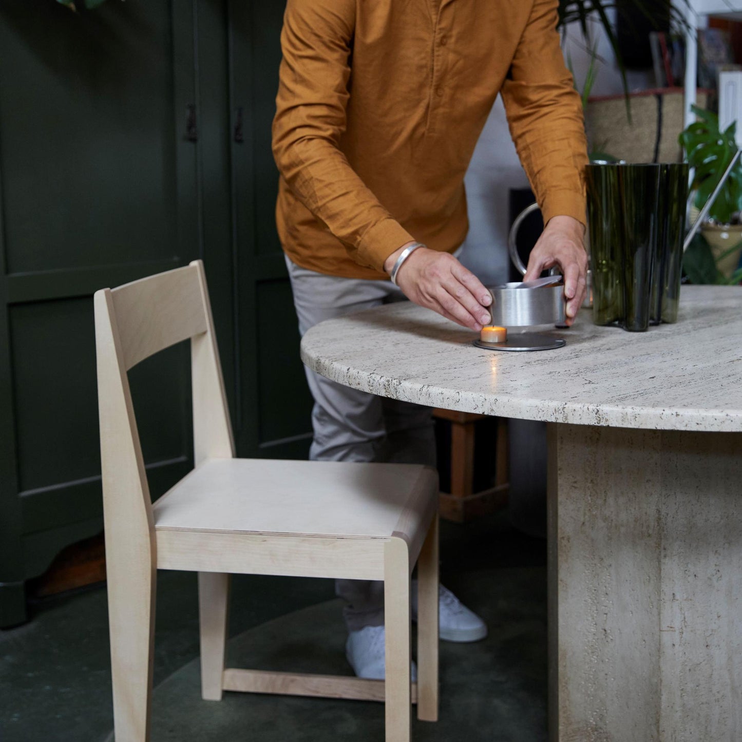 Chair 01 Natural Wood Frame Natural Wood Seat by FRAMA