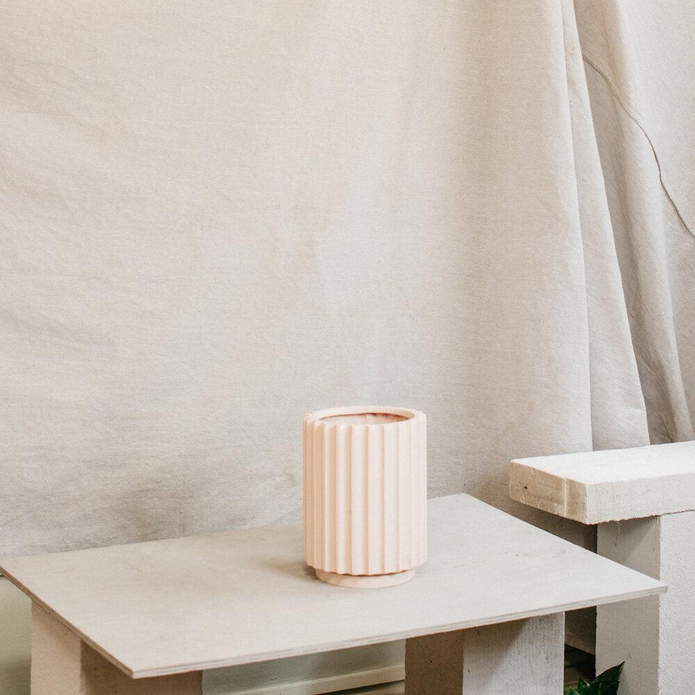 Small Flute Planter by The Plant Society x Capra Designs- Totem Collection - - THE PLANT SOCIETY
