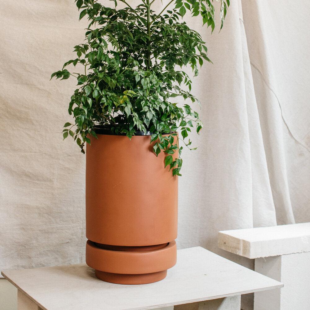 Tall Pier Planter Russet Tan by The Plant Society