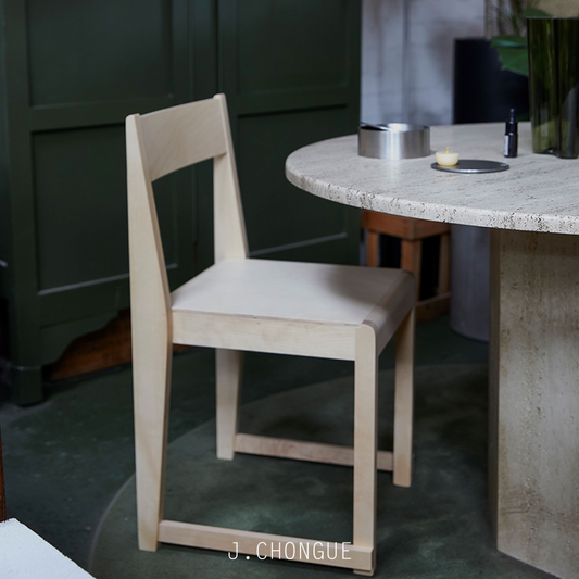 Chair 01 Natural Wood Frame Natural Wood Seat by FRAMA