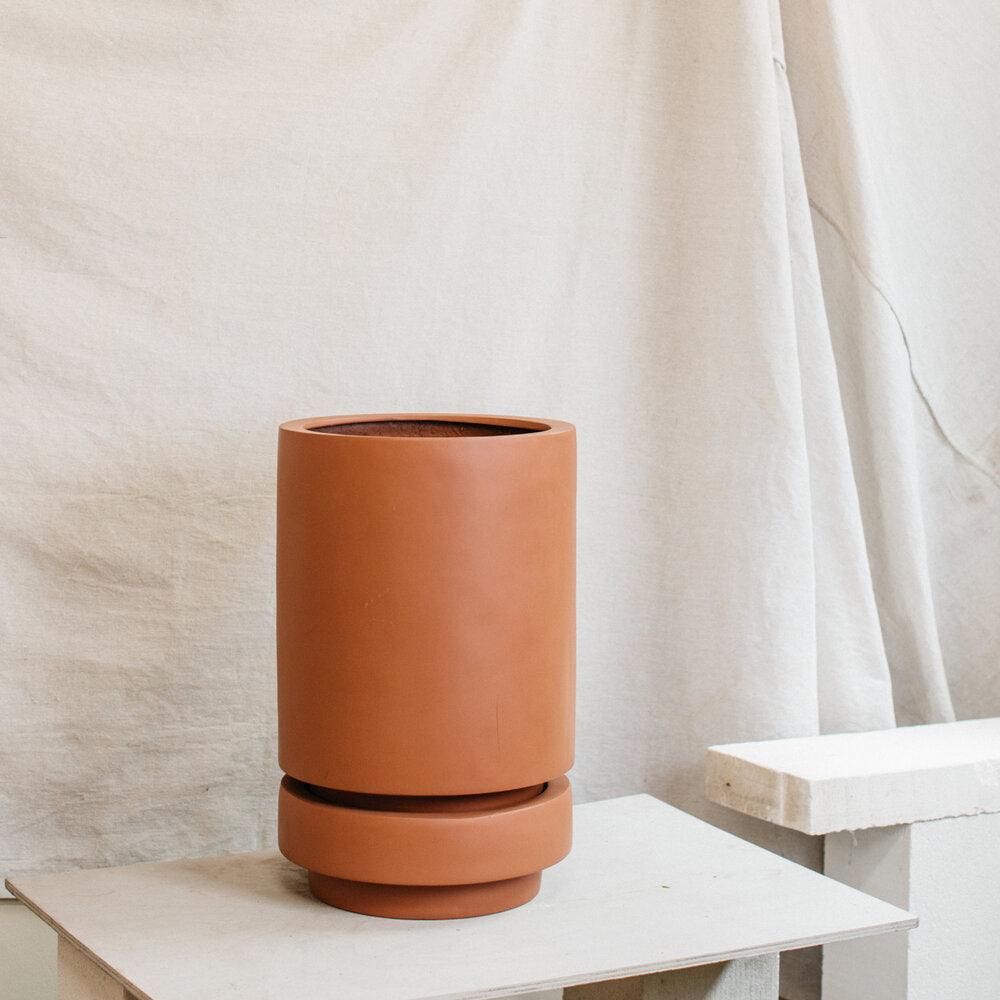 Tall Pier Planter Russet Tan  by The Plant Society