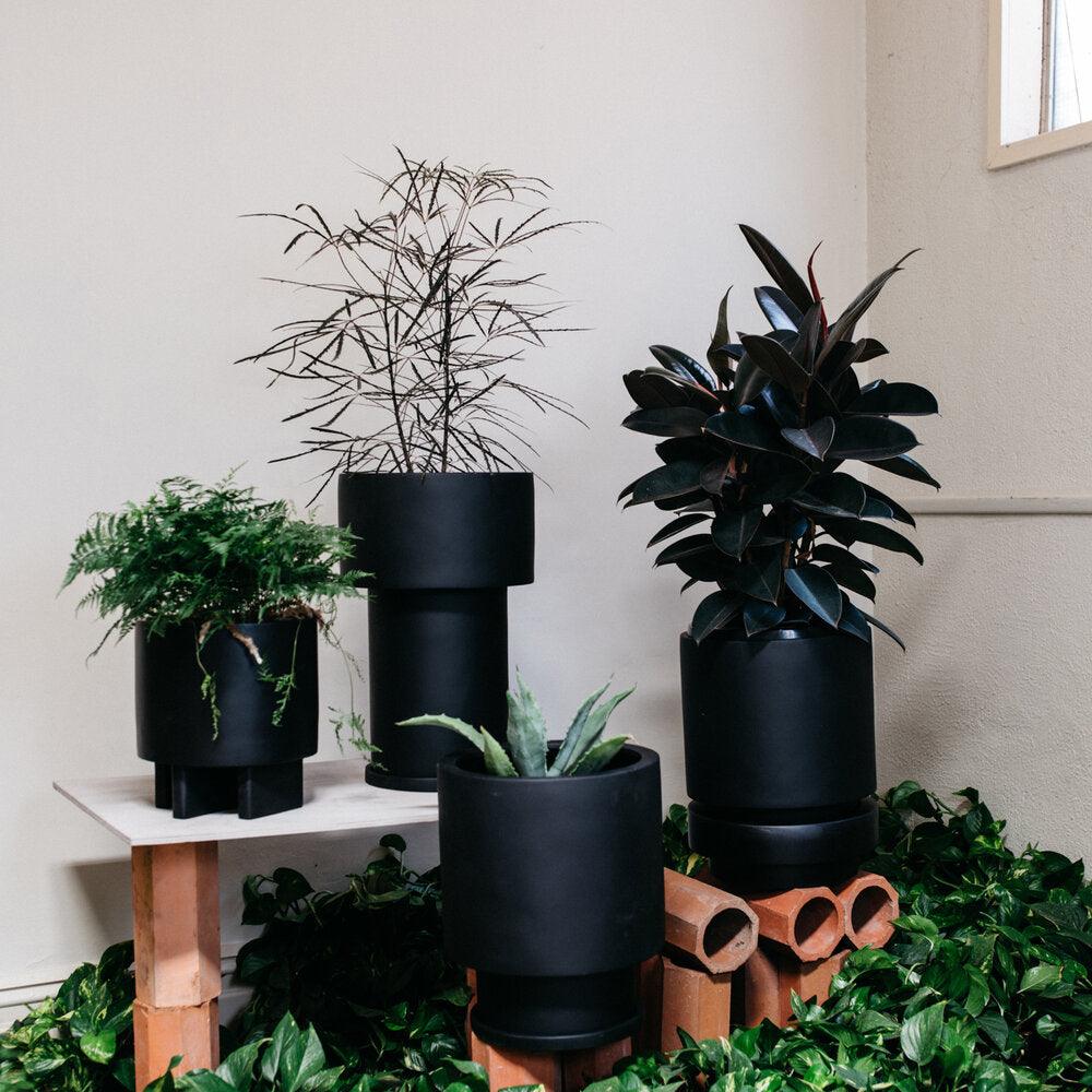 Totem planters black  by The Plant Society