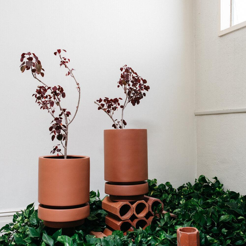 Tall Pier Planter Russet Tan  by The Plant Society